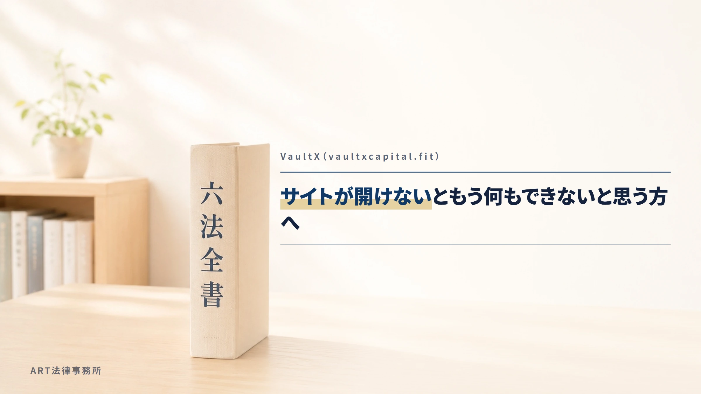 VaultX（vaultxcapital.fit）｜サイトが開けないともう何もできないと思う方へ