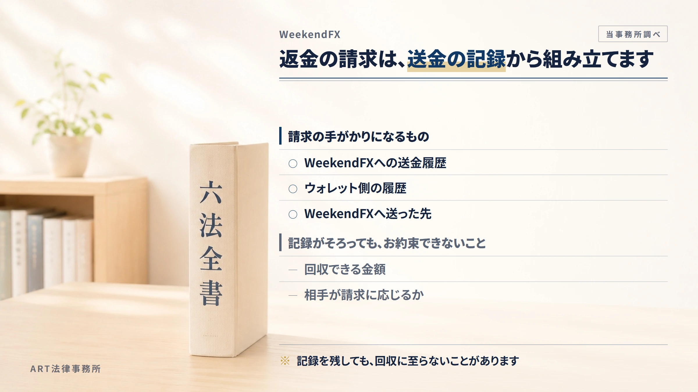 WeekendFX（myportal.weekend-fx.com）への返金請求で手がかりになるもの