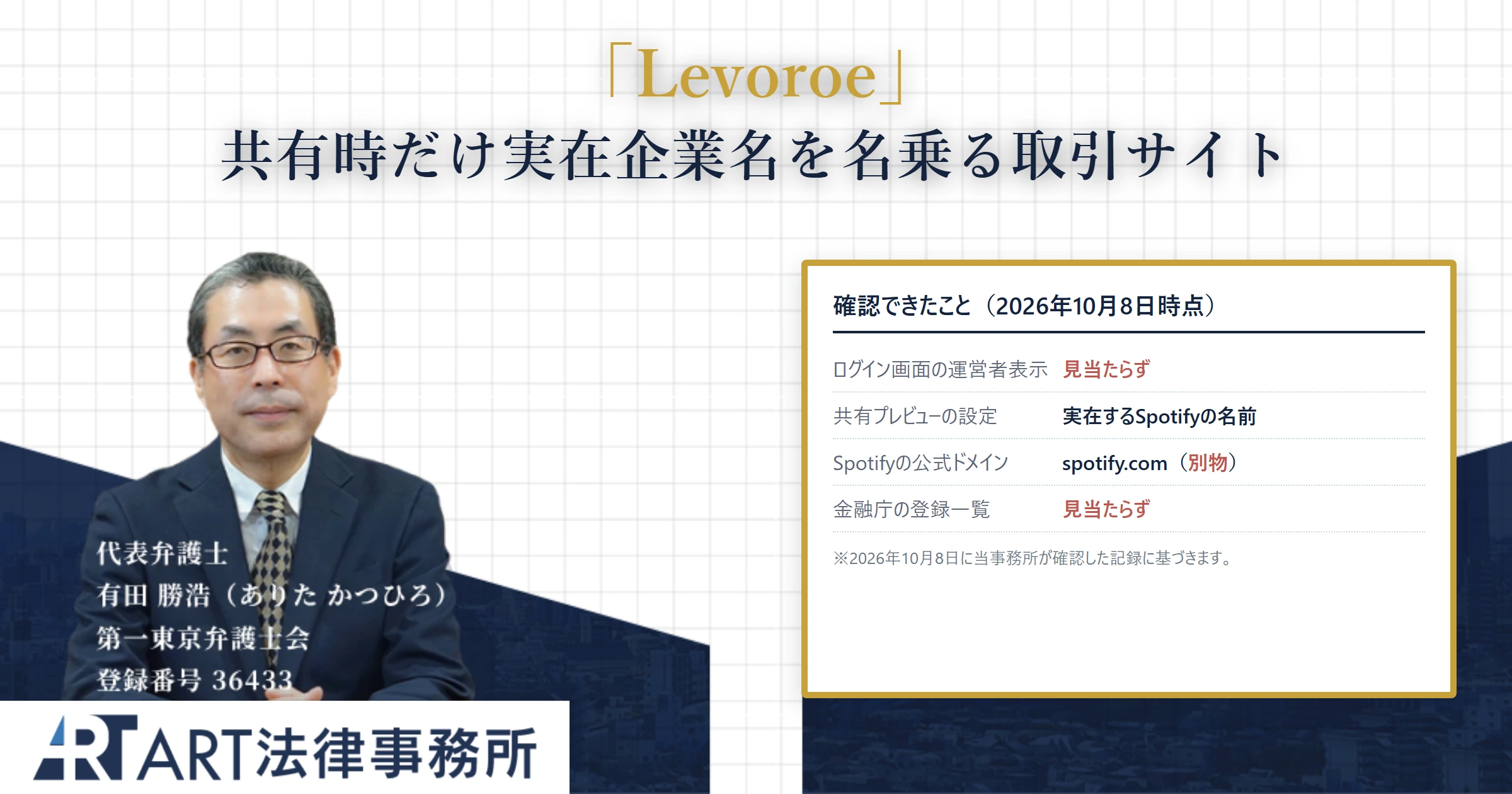 Levoroe｜ART法律事務所 の調査記録